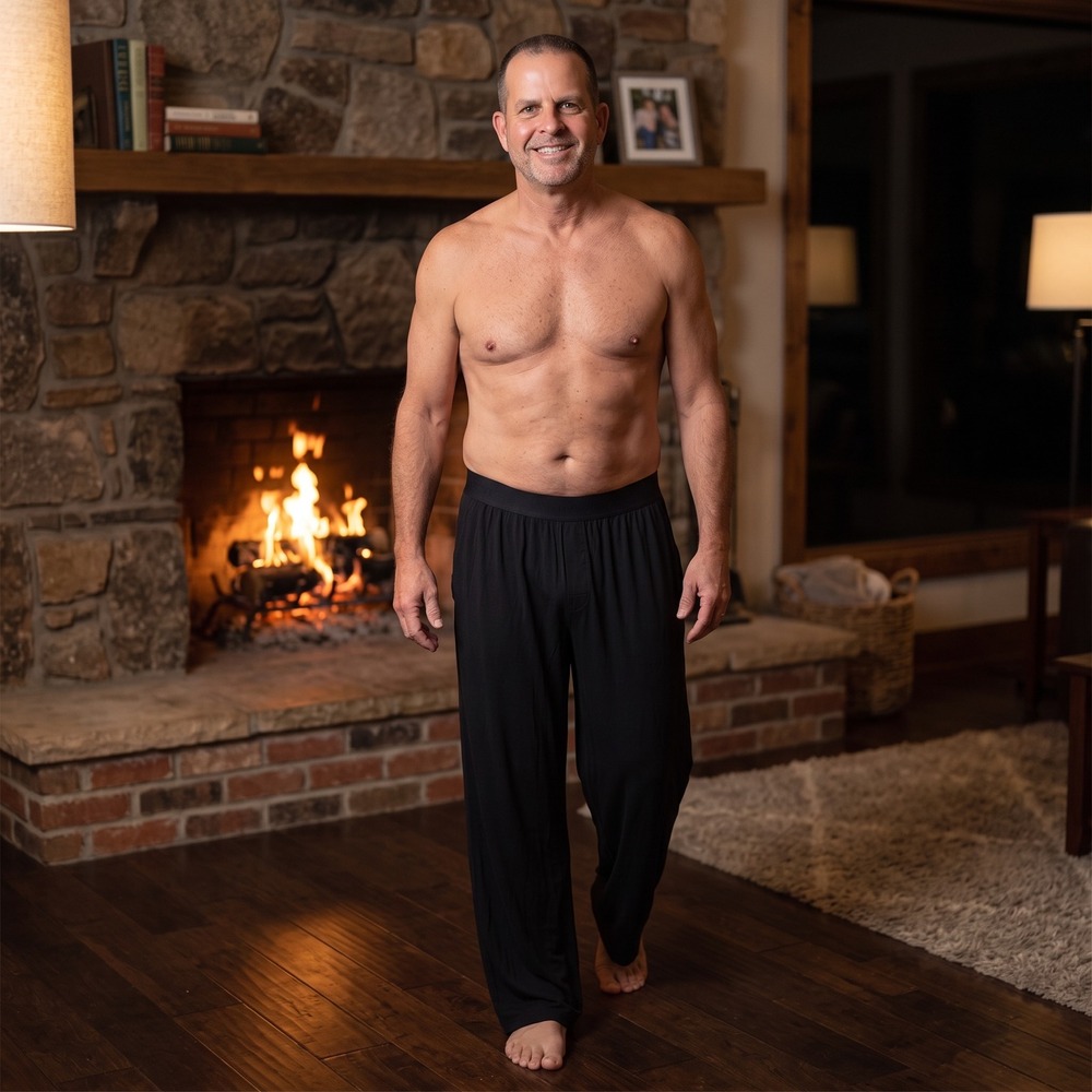 Tommy John Mens Second Skin Lounge Pants Black Micro Modal Pajama Bottoms Size M